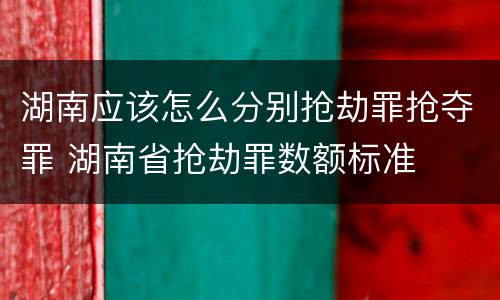 湖南应该怎么分别抢劫罪抢夺罪 湖南省抢劫罪数额标准