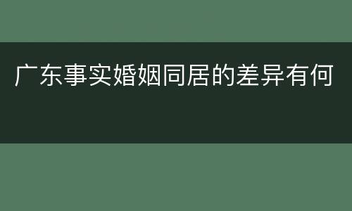 广东事实婚姻同居的差异有何