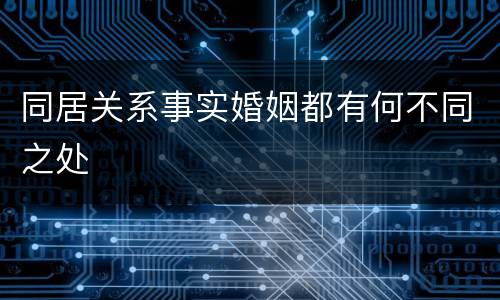 同居关系事实婚姻都有何不同之处