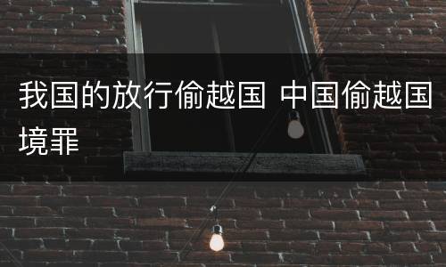 我国的放行偷越国 中国偷越国境罪