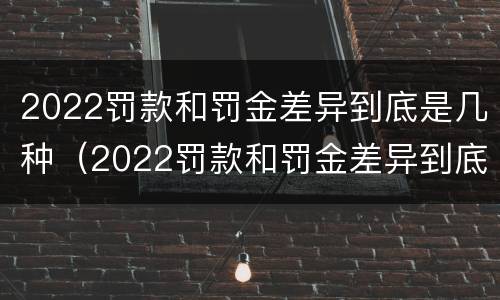 2022罚款和罚金差异到底是几种（2022罚款和罚金差异到底是几种类型）
