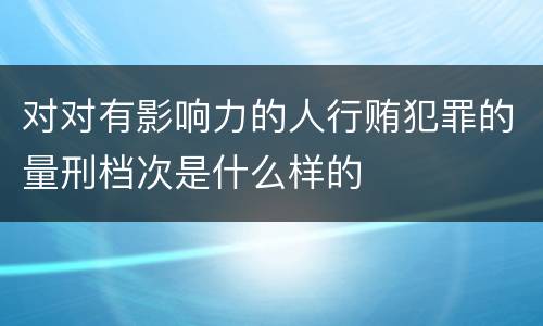 对对有影响力的人行贿犯罪的量刑档次是什么样的