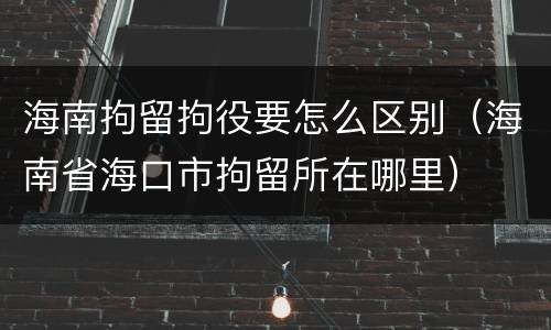 海南拘留拘役要怎么区别（海南省海口市拘留所在哪里）