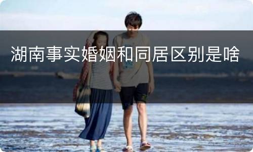 湖南事实婚姻和同居区别是啥