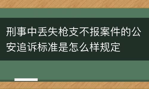 刑事中丢失枪支不报案件的公安追诉标准是怎么样规定