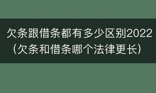 欠条跟借条都有多少区别2022（欠条和借条哪个法律更长）