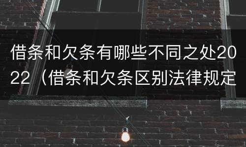 借条和欠条有哪些不同之处2022（借条和欠条区别法律规定）