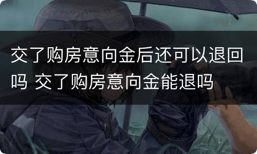 交了购房意向金后还可以退回吗 交了购房意向金能退吗
