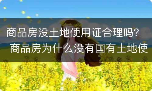 商品房没土地使用证合理吗？ 商品房为什么没有国有土地使用证