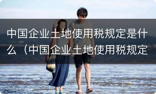 中国企业土地使用税规定是什么（中国企业土地使用税规定是什么样的）