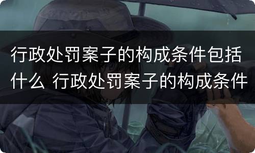 行政处罚案子的构成条件包括什么 行政处罚案子的构成条件包括什么内容