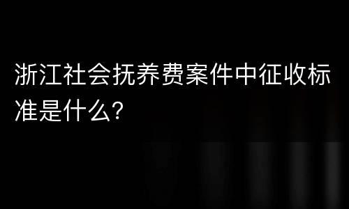 浙江社会抚养费案件中征收标准是什么？