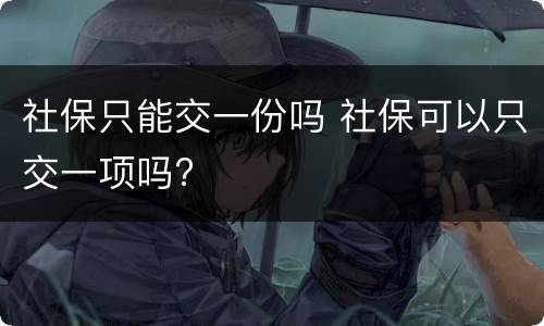 社保只能交一份吗 社保可以只交一项吗?