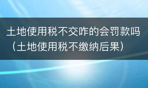土地使用税不交咋的会罚款吗（土地使用税不缴纳后果）