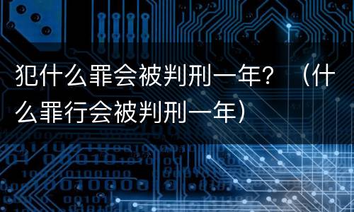 犯什么罪会被判刑一年？（什么罪行会被判刑一年）