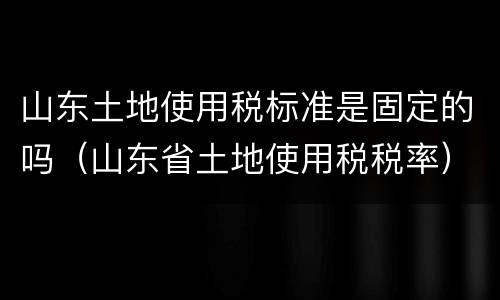 山东土地使用税标准是固定的吗（山东省土地使用税税率）