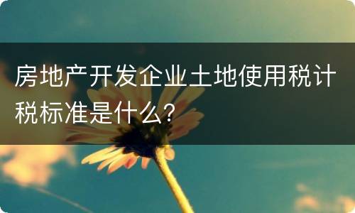 房地产开发企业土地使用税计税标准是什么？