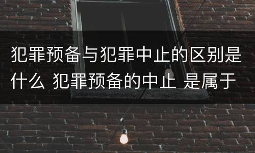 犯罪预备与犯罪中止的区别是什么 犯罪预备的中止 是属于犯罪预备还是犯罪中止