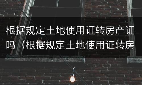 根据规定土地使用证转房产证吗（根据规定土地使用证转房产证吗要多久）