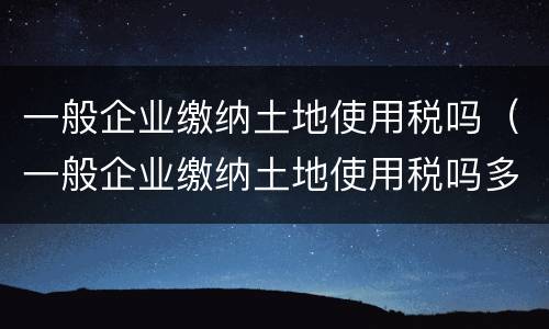 一般企业缴纳土地使用税吗（一般企业缴纳土地使用税吗多少）
