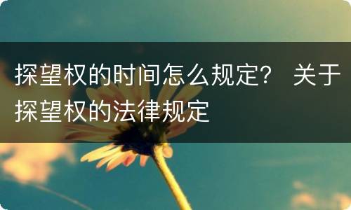 探望权的时间怎么规定？ 关于探望权的法律规定