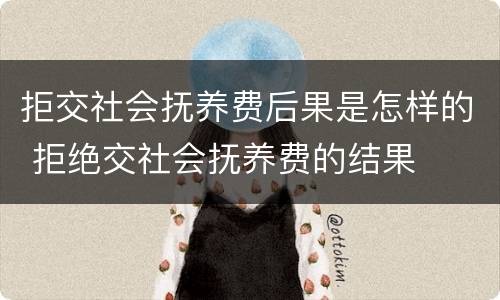 拒交社会抚养费后果是怎样的 拒绝交社会抚养费的结果