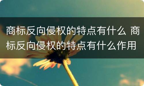 商标反向侵权的特点有什么 商标反向侵权的特点有什么作用