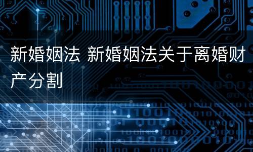 新婚姻法 新婚姻法关于离婚财产分割