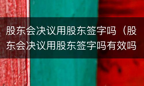 股东会决议用股东签字吗（股东会决议用股东签字吗有效吗）