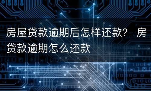 房屋贷款逾期后怎样还款？ 房贷款逾期怎么还款