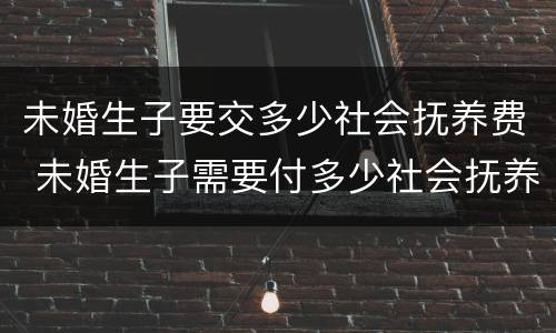 未婚生子要交多少社会抚养费 未婚生子需要付多少社会抚养费