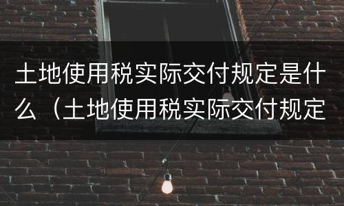 土地使用税实际交付规定是什么（土地使用税实际交付规定是什么意思）