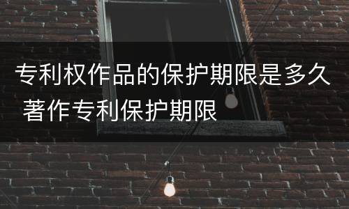 专利权作品的保护期限是多久 著作专利保护期限
