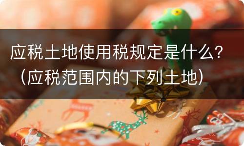 应税土地使用税规定是什么？（应税范围内的下列土地）