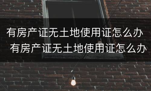 有房产证无土地使用证怎么办 有房产证无土地使用证怎么办理