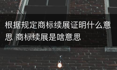 根据规定商标续展证明什么意思 商标续展是啥意思