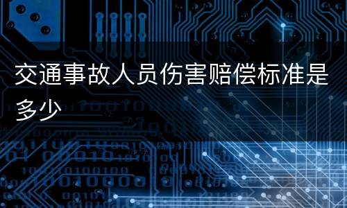 交通事故人员伤害赔偿标准是多少