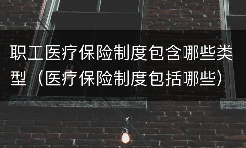 职工医疗保险制度包含哪些类型（医疗保险制度包括哪些）