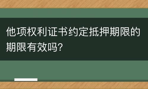 他项权利证书约定抵押期限的期限有效吗？