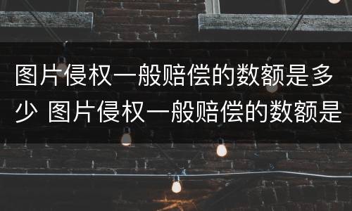 图片侵权一般赔偿的数额是多少 图片侵权一般赔偿的数额是多少钱