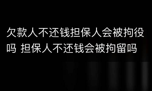 欠款人不还钱担保人会被拘役吗 担保人不还钱会被拘留吗